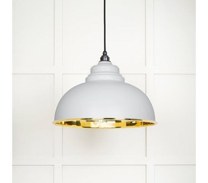 From The Anvil 49522F Harborne Light Pendant - Flock & Smooth Brass