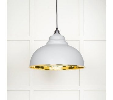 From The Anvil 49522F Harborne Light Pendant - Flock & Smooth Brass