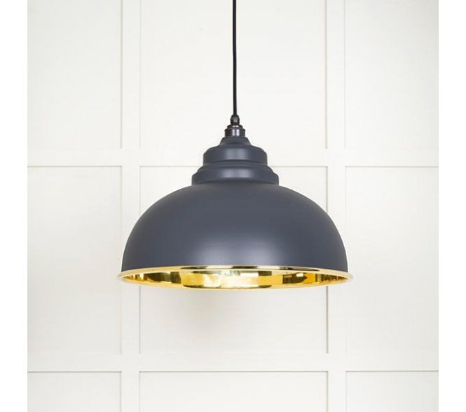 From The Anvil 49522SL Harborne Light Pendant - Slate & Smooth Brass