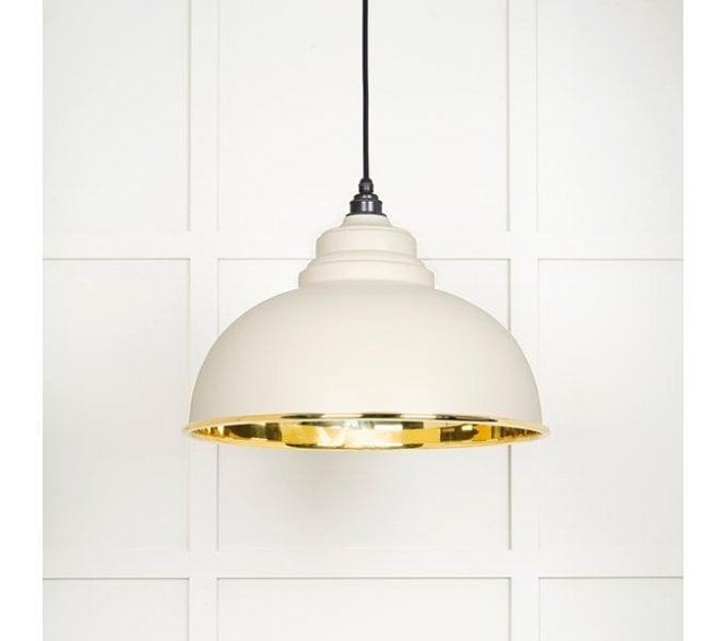 From The Anvil 49522TE Harborne Light Pendant - Teasel & Smooth Brass