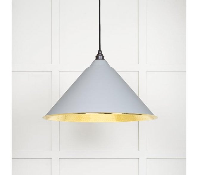 From The Anvil 49523BI Hockley Light Pendant - Birch & Hammered Brass