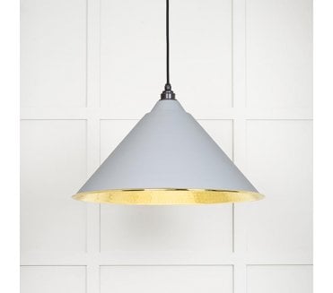 From The Anvil 49523BI Hockley Light Pendant - Birch & Hammered Brass