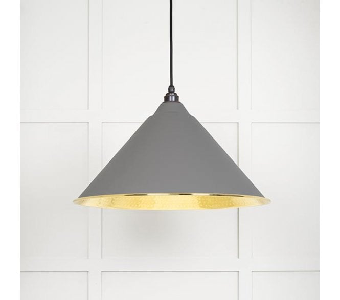 From The Anvil 49523BL Hockley Light Pendant - Bluff & Hammered Brass