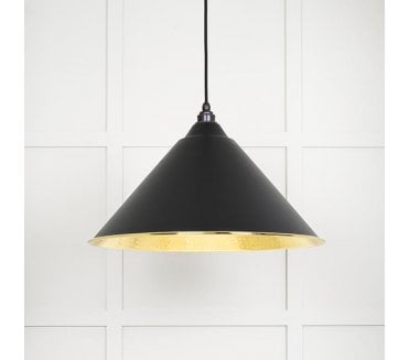 From The Anvil 49523EB Hockley Light Pendant - Elan Black & Hammered Brass