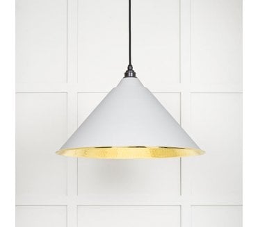 From The Anvil 49523F Hockley Light Pendant - Flock & Hammered Brass