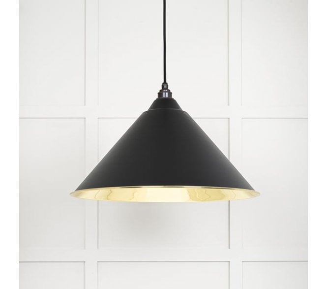 From The Anvil 49524EB Hockley Light Pendant - Elan Black & Smooth Brass