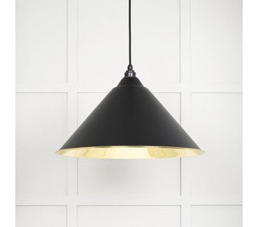 From The Anvil 49524EB Hockley Light Pendant - Elan Black & Smooth Brass