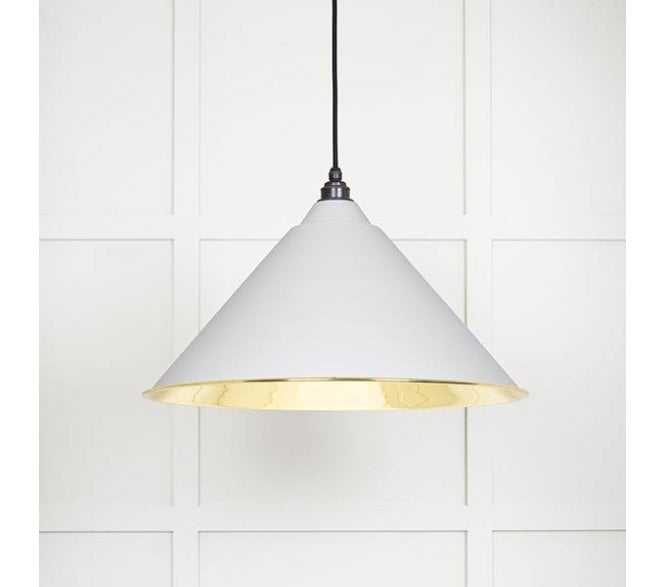 From The Anvil 49524F Hockley Light Pendant - Flock & Smooth Brass