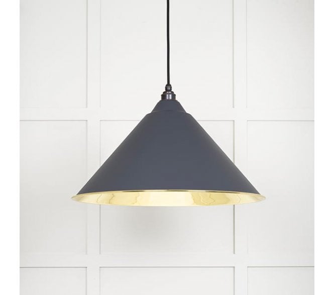 From The Anvil 49524SL Hockley Light Pendant - Slate & Smooth Brass