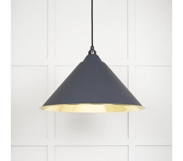 From The Anvil 49524SL Hockley Light Pendant - Slate & Smooth Brass