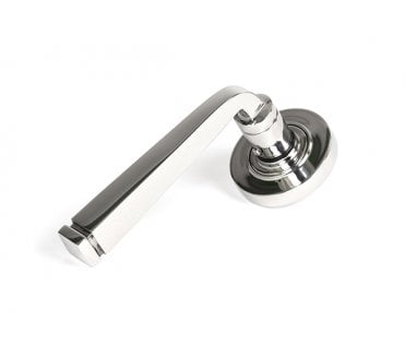 From The Anvil 49852 (Grade 316) Avon Round Lever on Rose Set (Plain) - Polished Stainless Steel