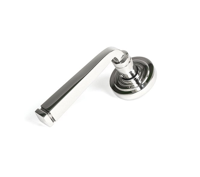 From The Anvil 49853 (Grade 316) Avon Round Lever on Rose Set (Art Deco) - Polished Stainless Steel
