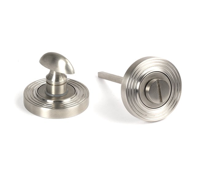 From The Anvil 49858 (Grade 316) Round Bathroom Thumbturn (Beehive) - Satin Stainless Steel