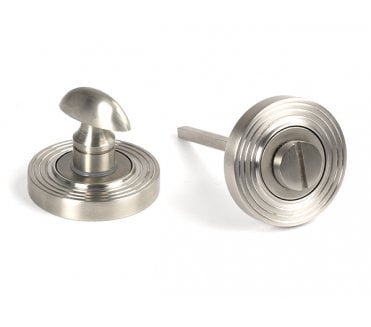 From The Anvil 49858 (Grade 316) Round Bathroom Thumbturn (Beehive) - Satin Stainless Steel