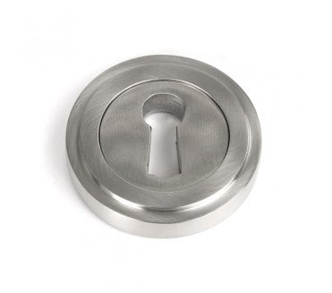 From The Anvil 49865 (Grade 316) Round Keyhole Escutcheon (Art Deco) - Satin Stainless Steel