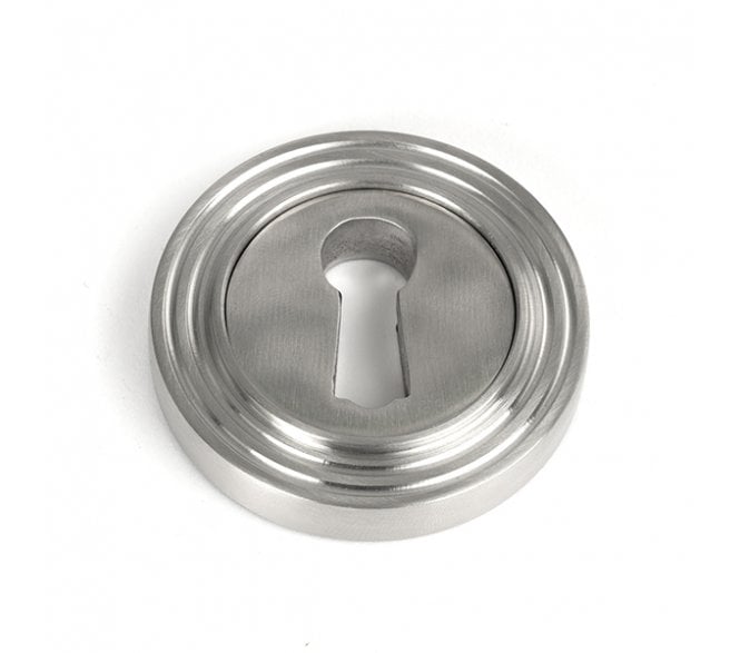 From The Anvil 49866 (Grade 316) Round Keyhole Escutcheon (Beehive) - Satin Stainless Steel