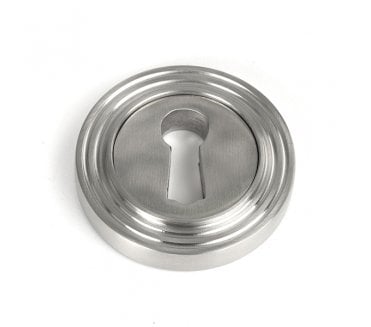 From The Anvil 49866 (Grade 316) Round Keyhole Escutcheon (Beehive) - Satin Stainless Steel