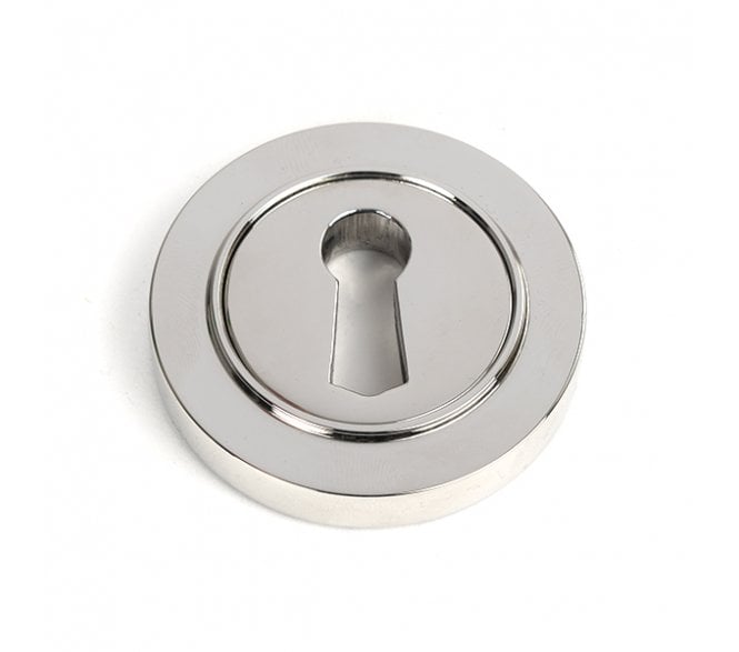 From The Anvil 49868 (Grade 316) Round Keyhole Escutcheon (Plain) - Polished Stainless Steel