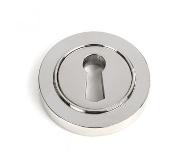 From The Anvil 49868 (Grade 316) Round Keyhole Escutcheon (Plain) - Polished Stainless Steel