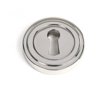 From The Anvil 49869 (Grade 316) Round Keyhole Escutcheon (Art Deco) - Polished Stainless Steel