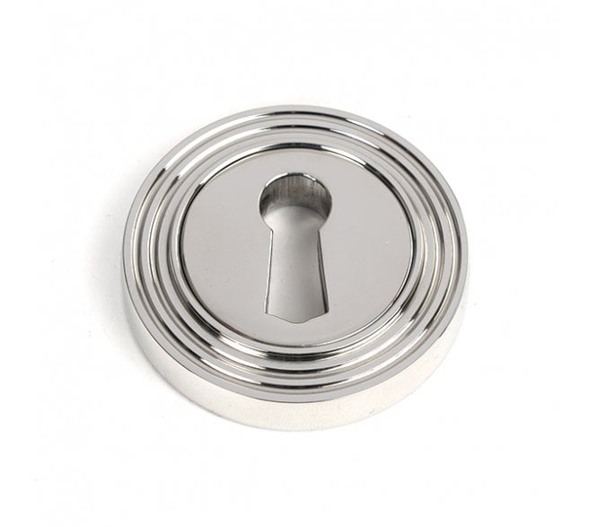 From The Anvil 49870 (Grade 316) Round Keyhole Escutcheon (Beehive) - Polished Stainless Steel