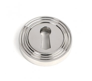 From The Anvil 49870 (Grade 316) Round Keyhole Escutcheon (Beehive) - Polished Stainless Steel