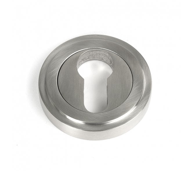 From The Anvil 49873 (Grade 316) Round Euro Profile Escutcheon (Art Deco) - Satin Stainless Steel