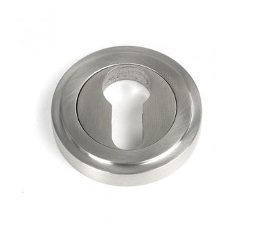 From The Anvil 49873 (Grade 316) Round Euro Profile Escutcheon (Art Deco) - Satin Stainless Steel