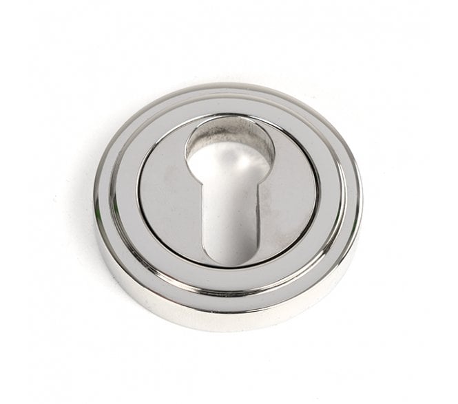 From The Anvil 49877 (Grade 316) Round Euro Profile Escutcheon (Art Deco) - Polished Stainless Steel