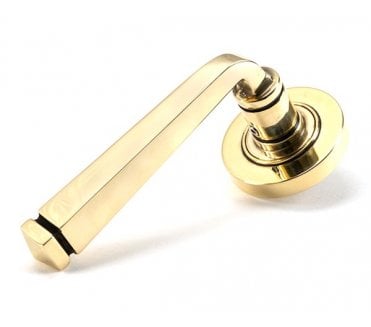 From The Anvil 49945 Avon Lever on Rose Set (Plain) - Unsprung - Aged Brass
