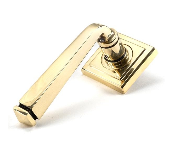 From The Anvil 49948 Avon Lever on Rose Set (Square) - Unsprung - Aged Brass