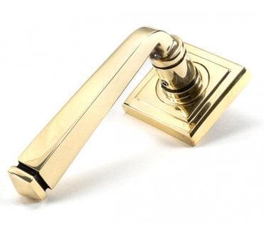 From The Anvil 49948 Avon Lever on Rose Set (Square) - Unsprung - Aged Brass
