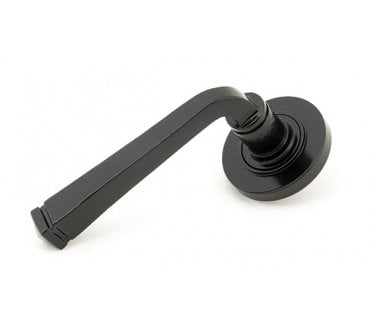 From The Anvil 49957 Avon Lever Handle On Rose Set Unsprung (Plain Rose) - Black