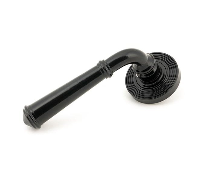 From The Anvil 49971 Regency Lever Handle On Rose Set Unsprung (Beehive Rose) - Black