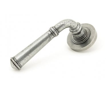 From The Anvil 49977 Regency Lever Handle On Rose Set Unsprung (Plain Rose) - Pewter