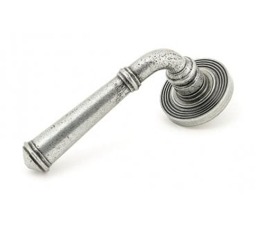 From The Anvil 49979 Regency Lever Handle On Rose Set Unsprung (Beehive Rose) - Pewter