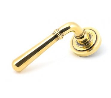 From The Anvil 50018 Newbury Lever on Rose Set (Art Deco) - Unsprung - Aged Brass
