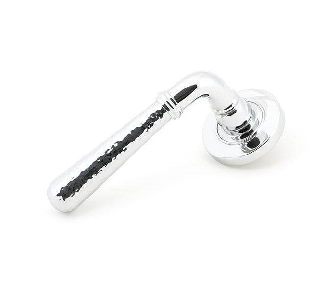 From The Anvil 50041 Hammered Newbury Lever on Rose Set (Plain) - Unsprung - Polished Chrome