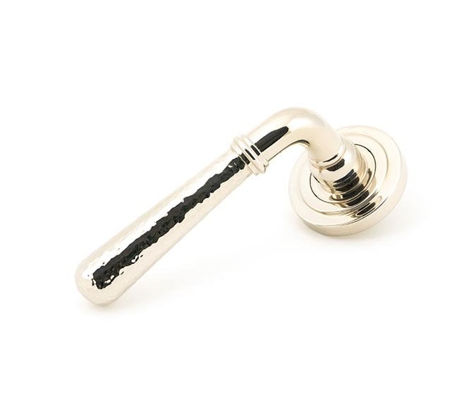 From The Anvil 50046 Hammered Newbury Lever on Rose Set (Art Deco) - Unsprung - Polished Nickel