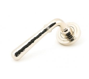 From The Anvil 50046 Hammered Newbury Lever on Rose Set (Art Deco) - Unsprung - Polished Nickel