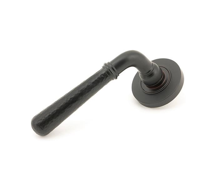 From The Anvil 50049 Hammered Newbury Lever on Rose Set (Plain) - Unsprung - Aged Bronze
