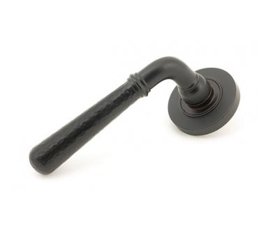 From The Anvil 50049 Hammered Newbury Lever on Rose Set (Plain) - Unsprung - Aged Bronze