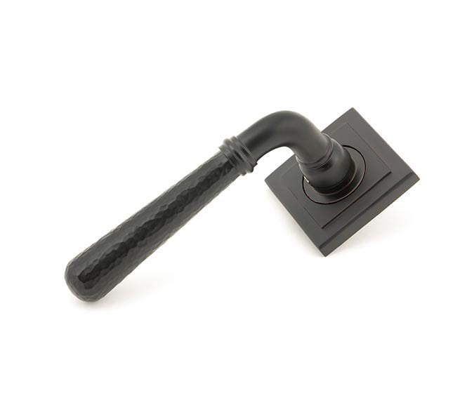 From The Anvil 50052 Hammered Newbury Lever on Rose Set (Square) - Unsprung - Aged Bronze