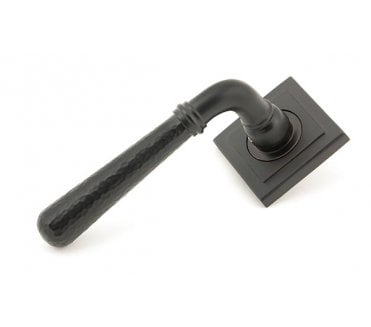 From The Anvil 50052 Hammered Newbury Lever on Rose Set (Square) - Unsprung - Aged Bronze