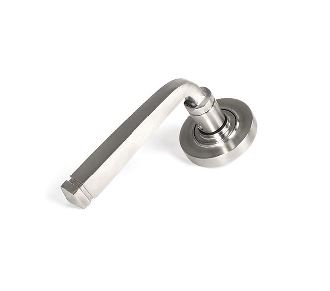 From The Anvil 50073 (Grade 316) Avon Round Lever on Rose Set (Plain) - Unsprung - Satin Stainless Steel