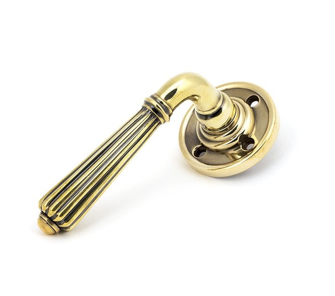 From The Anvil 50081 Hinton Lever on Rose Set - Unsprung - Aged Brass