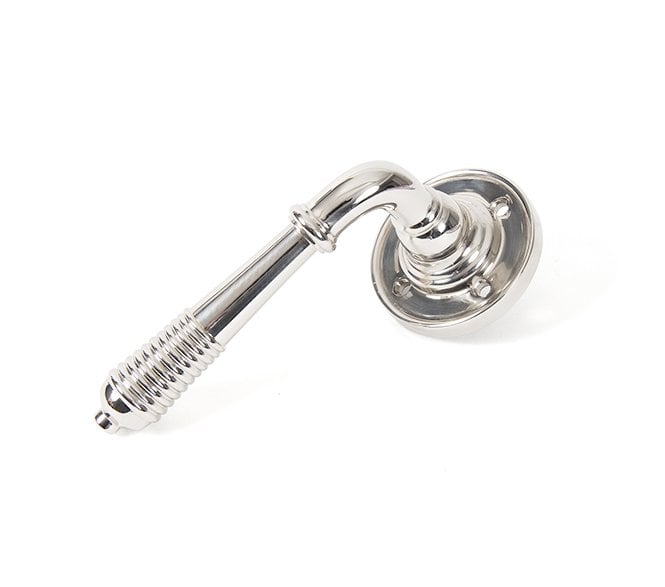 From The Anvil 50087 Reeded Lever on Rose Set - Unsprung - Polished Nickel