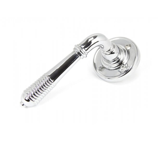 From The Anvil 50088 Reeded Lever on Rose Set - Unsprung - Polished Chrome