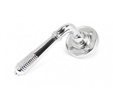 From The Anvil 50088 Reeded Lever on Rose Set - Unsprung - Polished Chrome