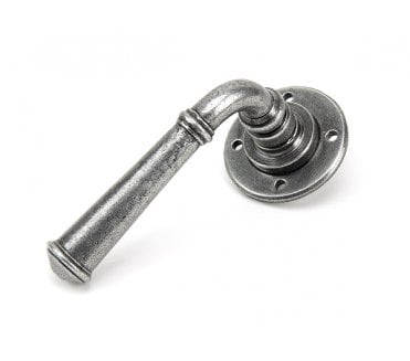 From The Anvil 50098 Regency Lever Handle On Rose Set Unsprung (Large Rose) - Pewter